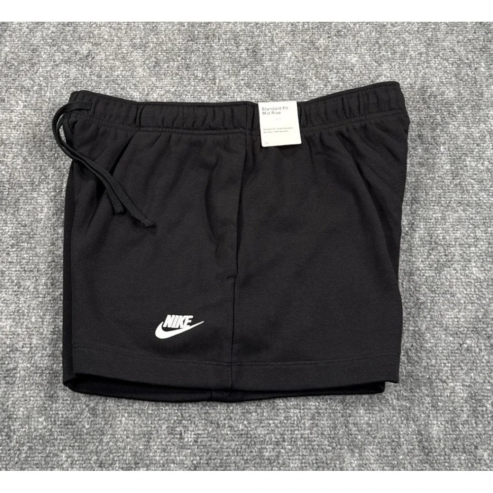 Nike Club Fleece Shorts Womens Large Black Sportswear Sweat Shorts NWT